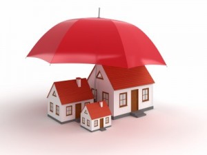 Domki pod parasolem jako symbol ochrony przed wilgocią.